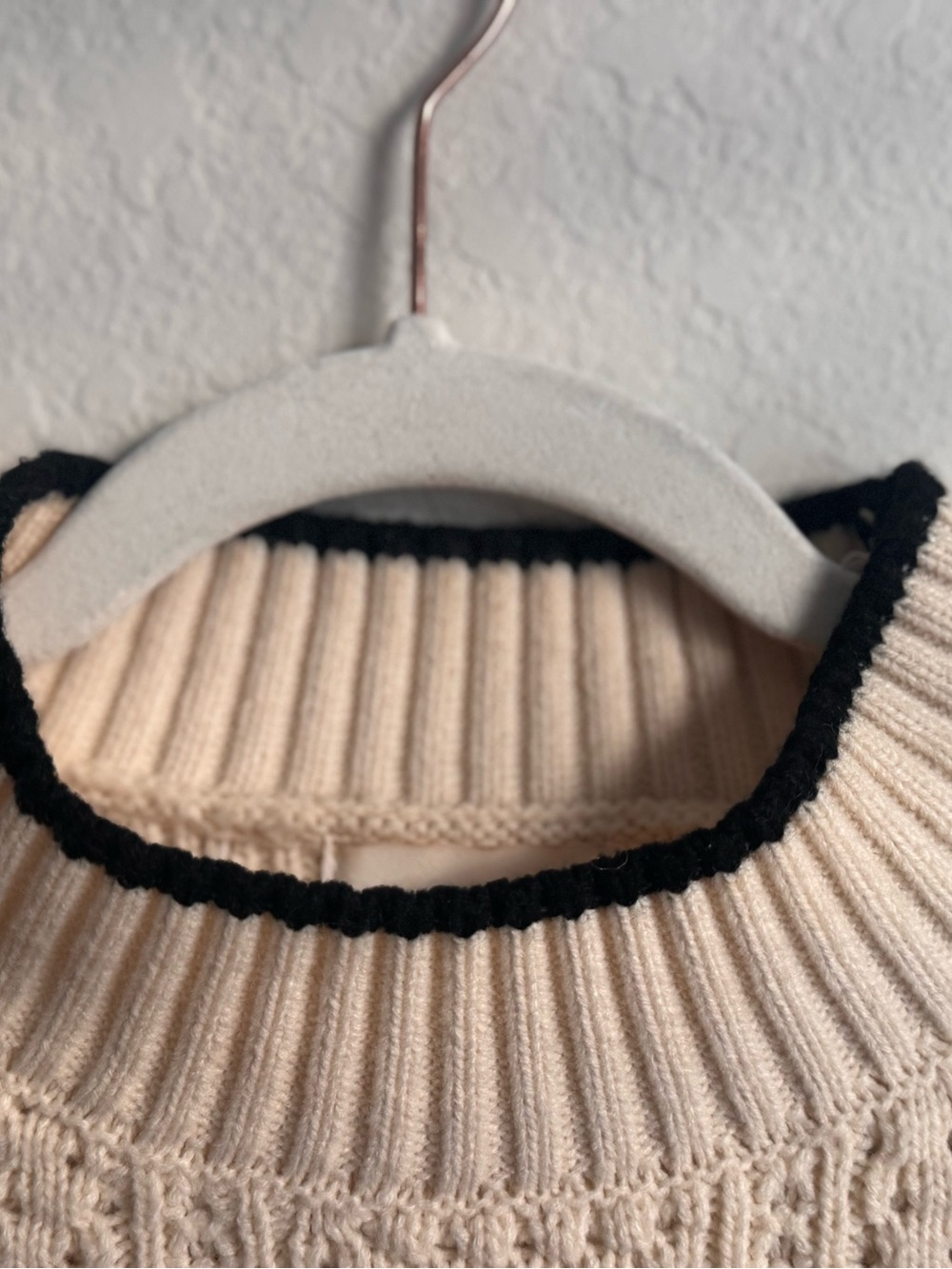 Mable | Cream Cable Knit Ruffle Trim Sweater - Picture 2 of 9